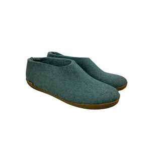 Glerups Wool Slipper Shoe Petrol Blue Felted‎ Slip On Unisex Size 44
